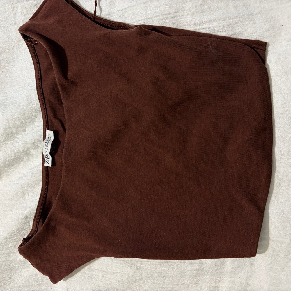 Zara Brown Crop Top